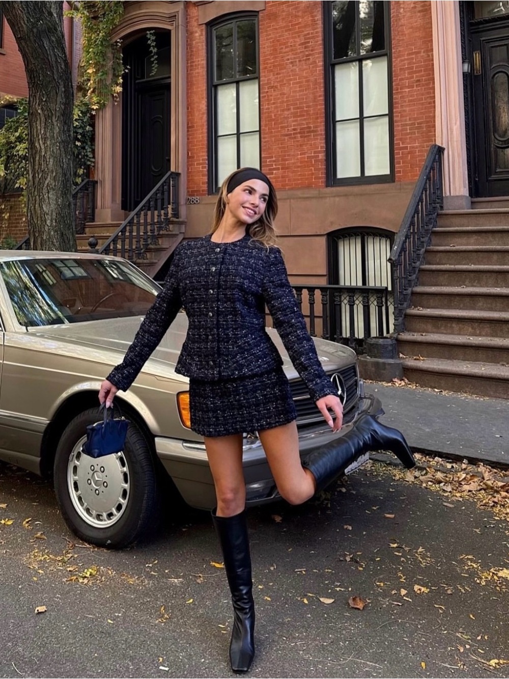 Hill House Home Valentina Jacket in navy/black tweed.